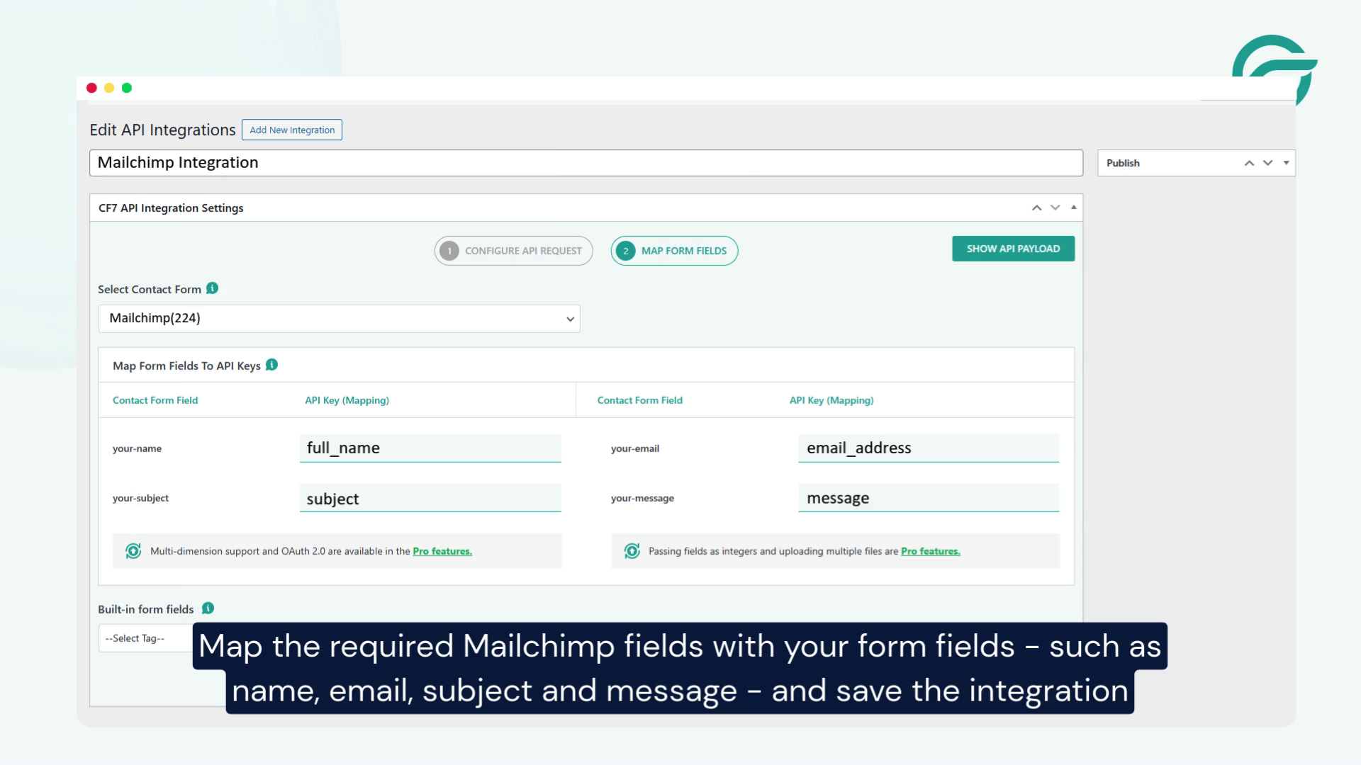 Map Mailchimp Fields with Form Fields