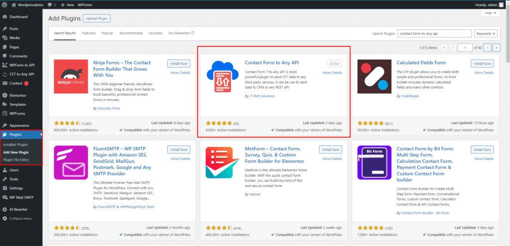 Install Contact Form 7