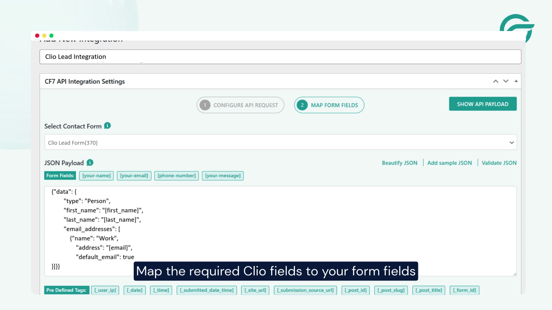 Map Clio Fields with Contact Form Fields