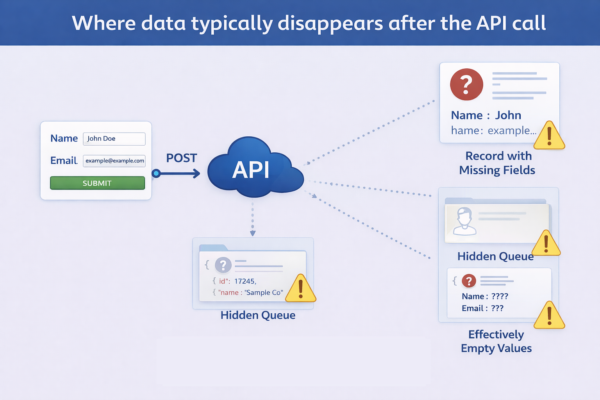 Where data typically disappears after the API call